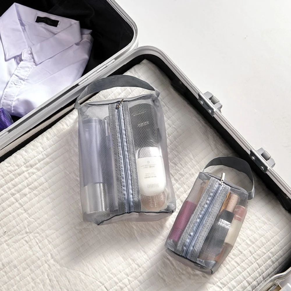 Set of Transparent Gray Cosmetic Bags